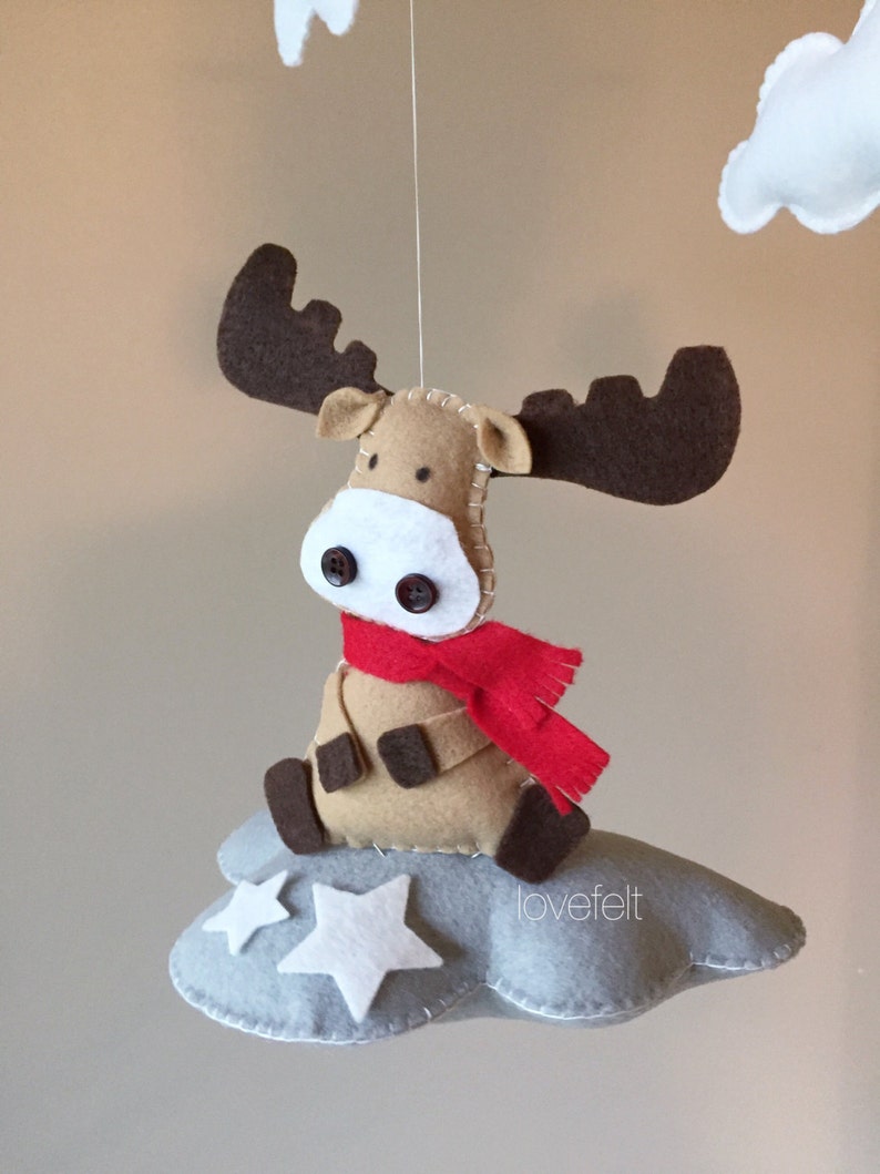 Baby Mobile Cloud Mobile Moose Mobile Mobile Moose Etsy