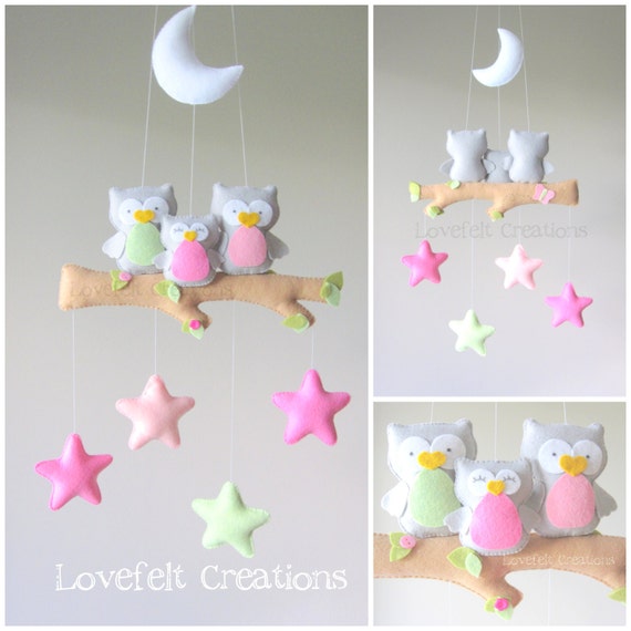 Mobile Pour Bebe Hibou Chouette Mobile Mobile Bebe Bebe Etsy