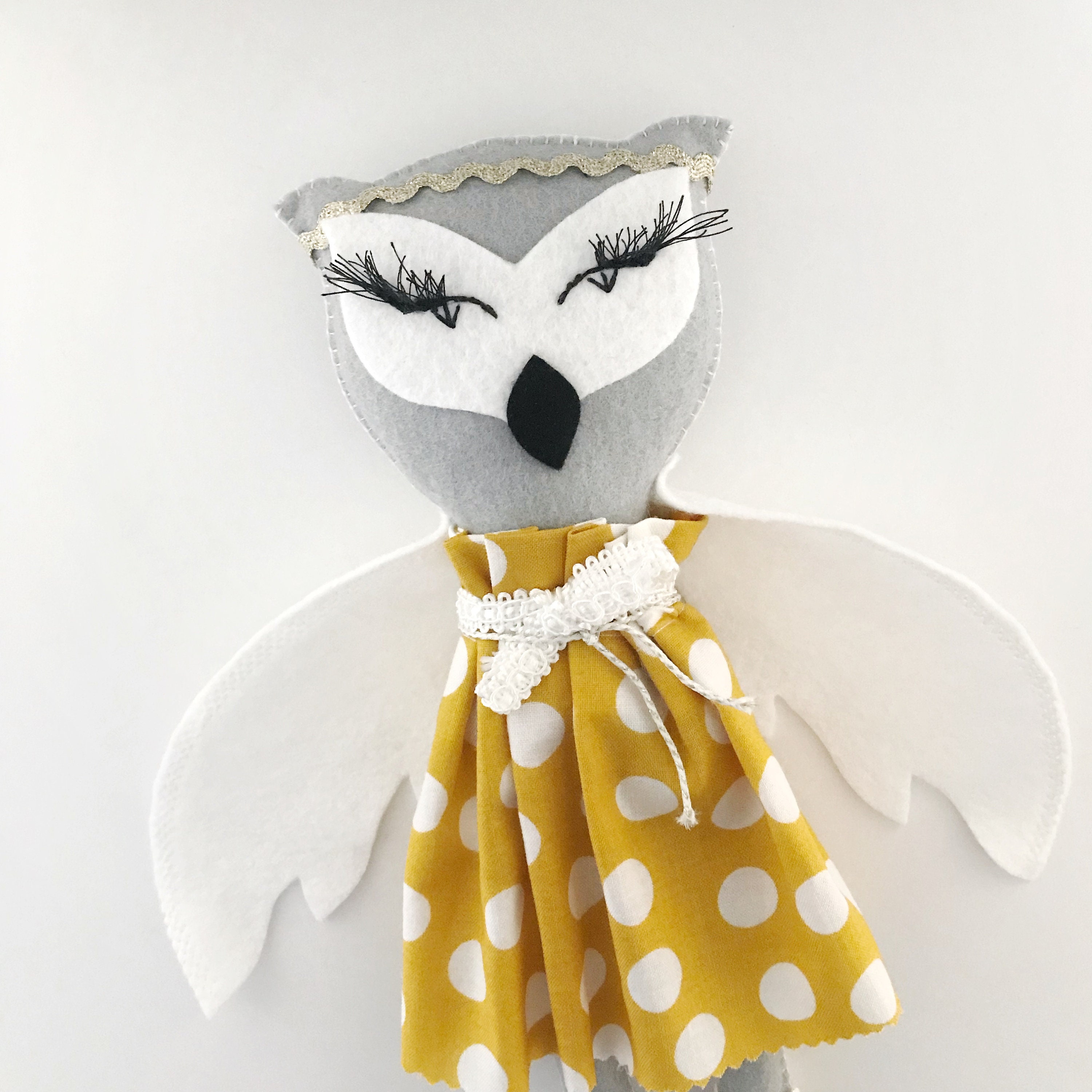 Owl Doll Textile Doll Owl Nursery Heirloom Nursery Doll Etsy