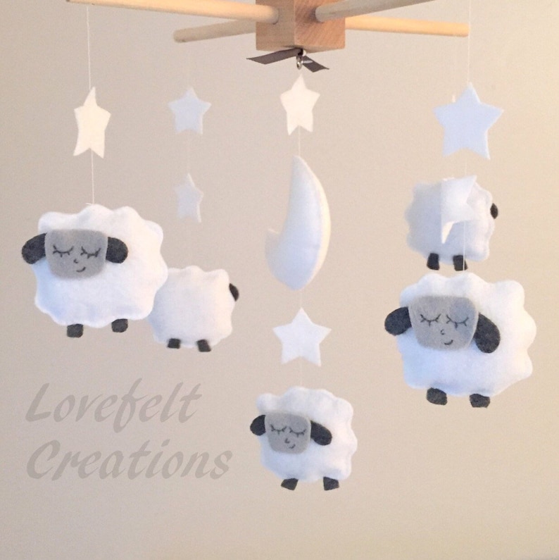 Baby Crib Mobile Sheep Mobile Lamb Mobile Etsy
