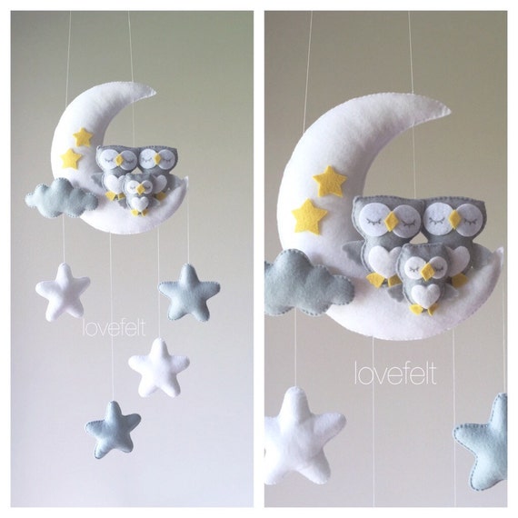 Mobile Bebe Chouette Mobile Mobile Bebe Berceau Mobile Etsy