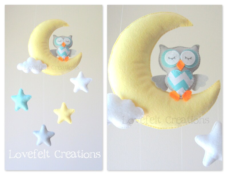 Baby Mobile Owl Mobile Crib Mobile Owl Baby Mobile Stars Etsy