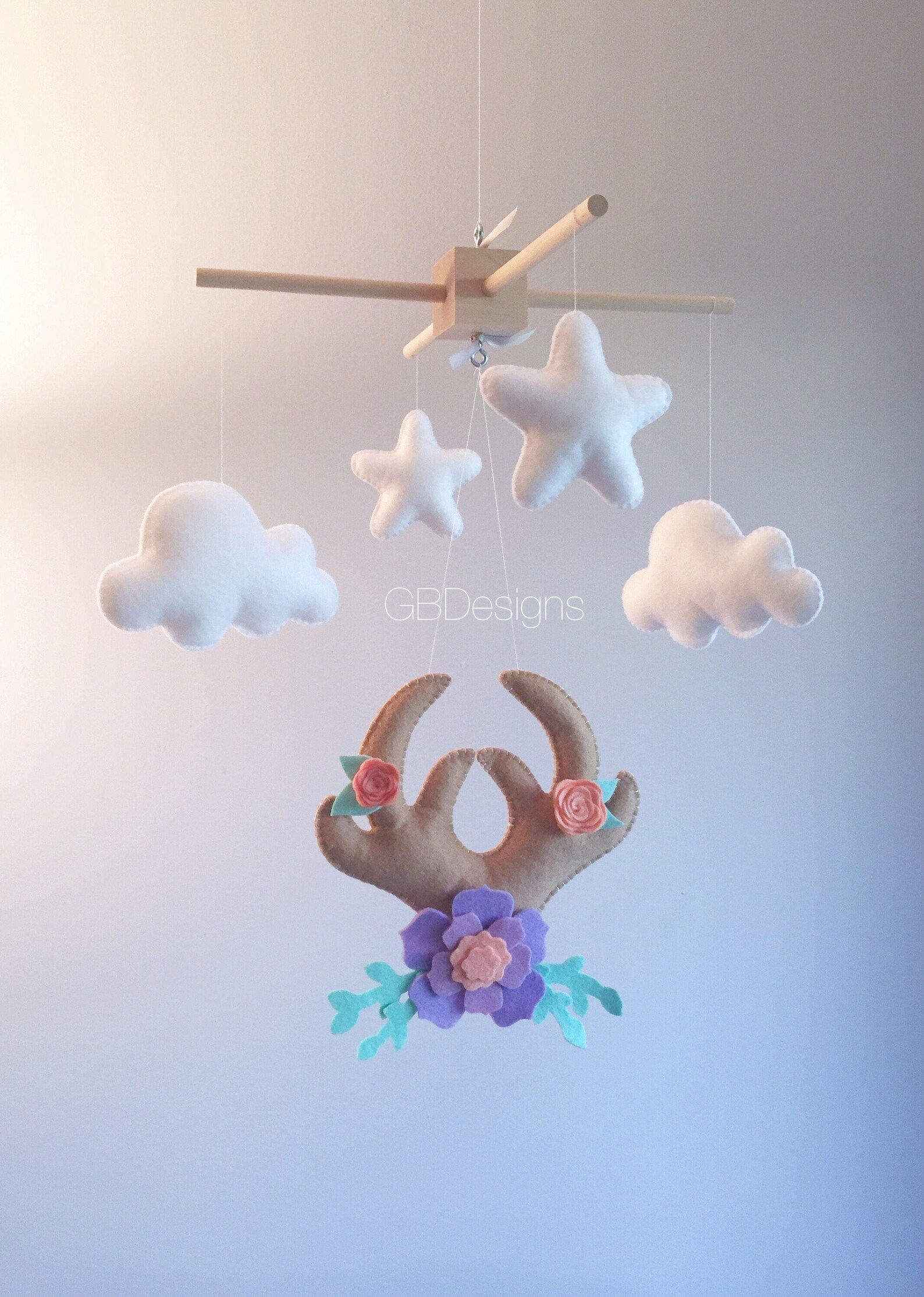 Baby mobile antler mobile deer mobile deer baby mobile Etsy