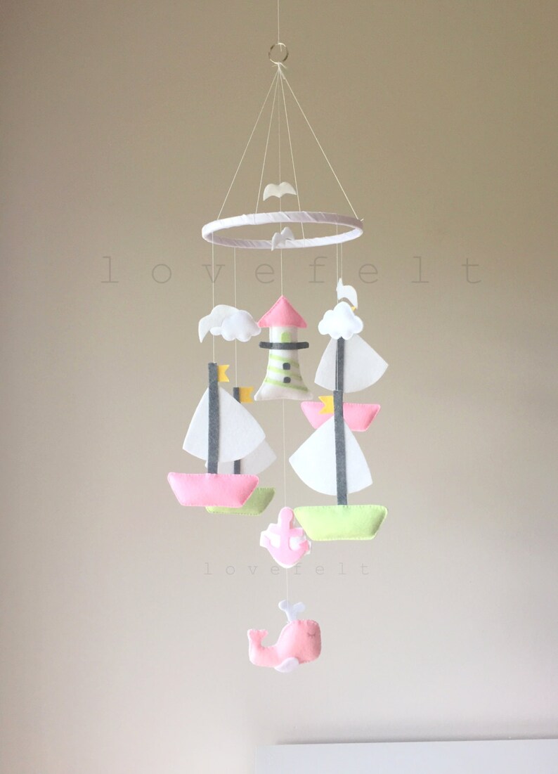 Baby Mobile Nautical Theme Mobile Sailboats mobile Etsy