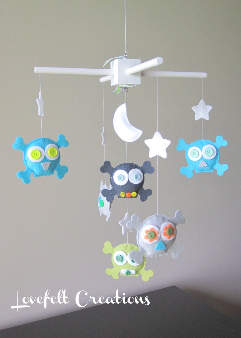 Baby Mobile Baby Crib Mobile Skull Mobile Custom Baby Etsy