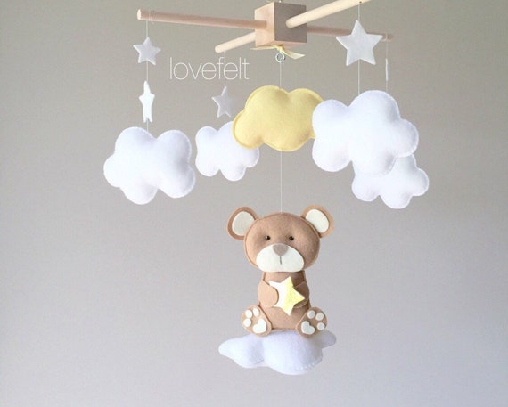 Download Baby Mobile Bear Mobile Clouds Mobile Teddy Bear Mobile Etsy