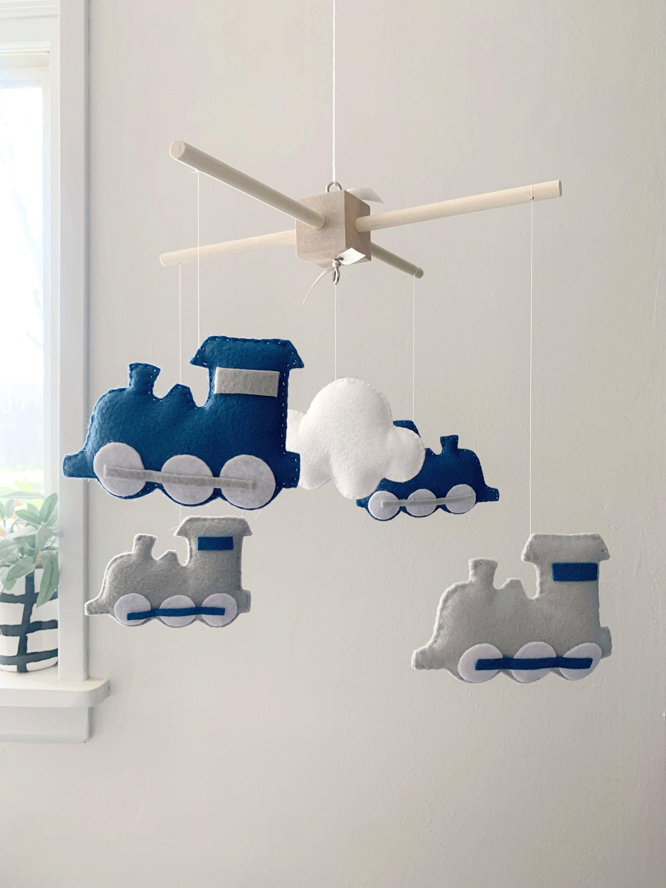 Baby Mobile -baby Crib Mobile - Train Mobile - Train Baby Mobile - Crib ...