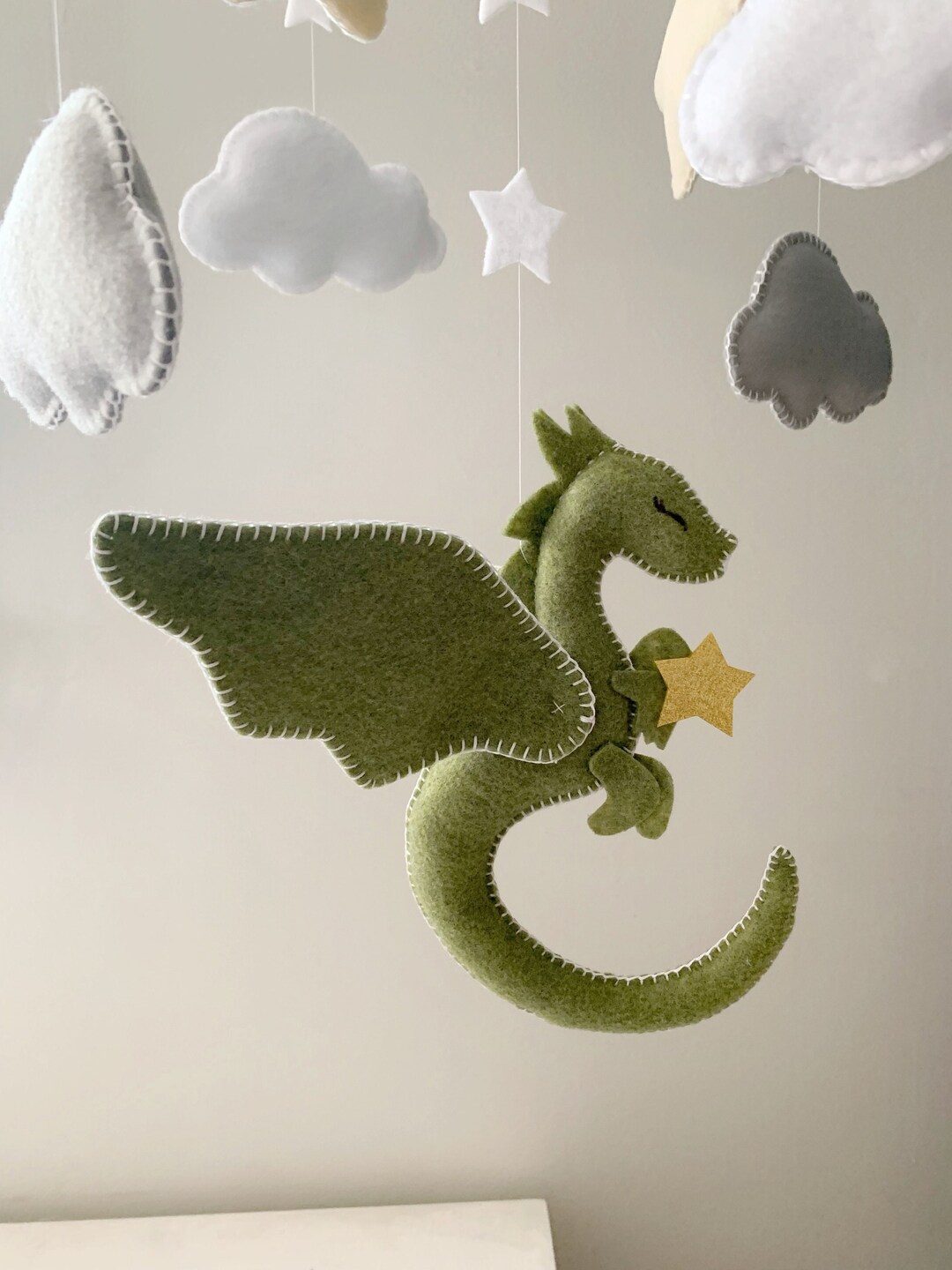 Baby Mobile, Dragon Mobile, Felt Mobile Dragon, Baby Mobile Dragon