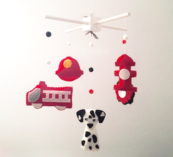 fire truck baby mobile