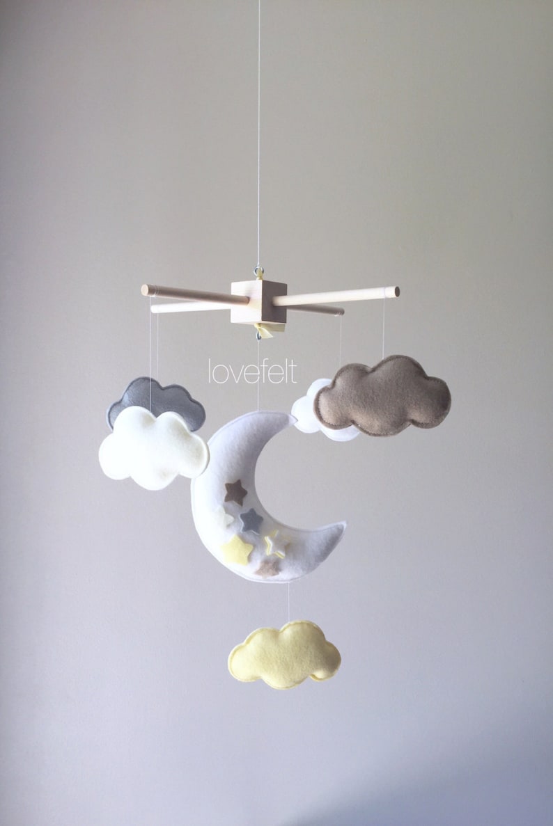 Baby Crib Mobile Baby mobile Neutral mobile moon mobile Etsy
