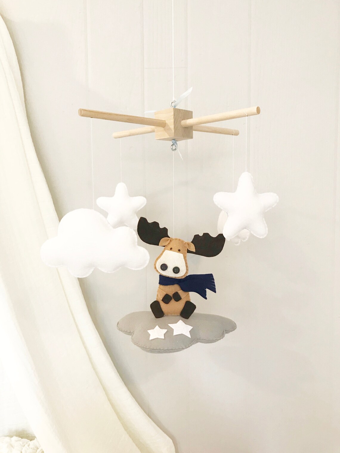 Baby Mobile Cloud Mobile Moose Mobile Baby Mobile Moose Etsy