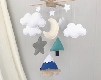 Mountain baby mobile - Baby mobile - mountain mobile - mountain theme nursery - woodland mobile - woodland nursery