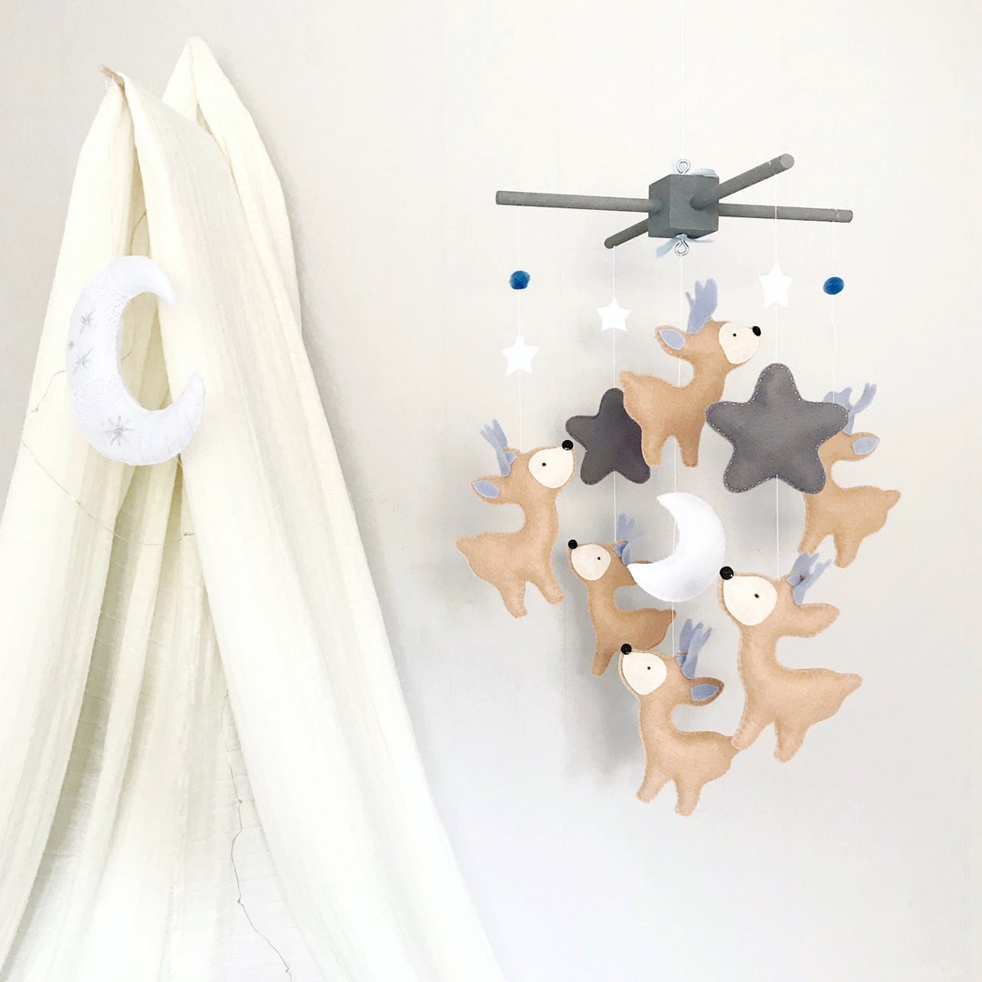 Baby Mobile Deer Baby Mobile Deer Mobile Antlers Mobile Etsy
