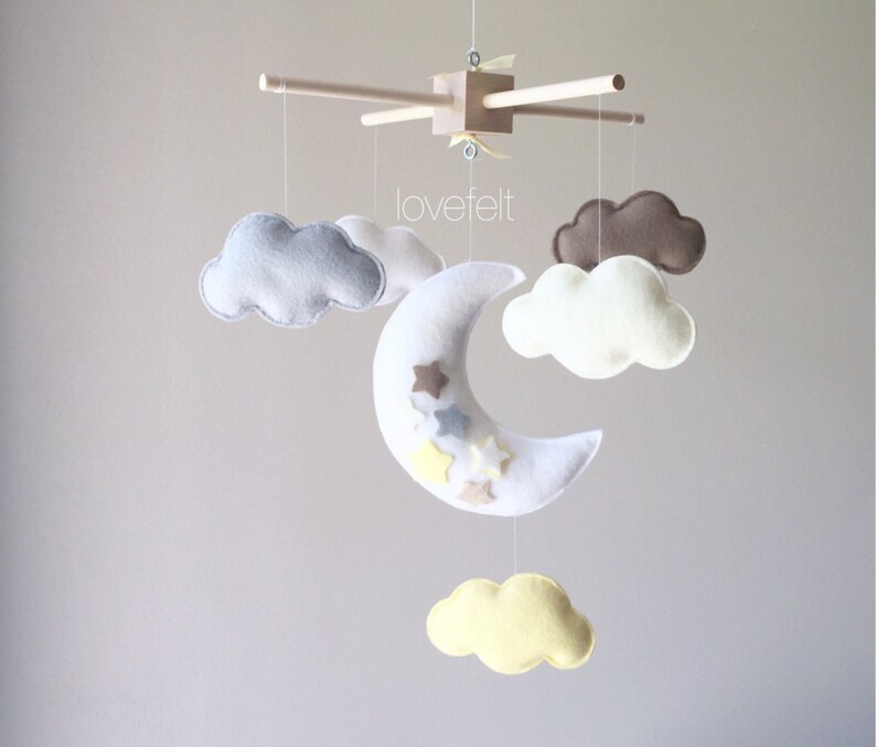 Baby Crib Mobile Baby mobile Neutral mobile moon mobile Etsy