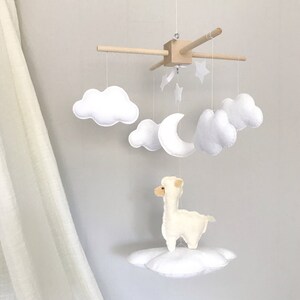 Llama baby mobile llama mobile cactus mobile boho nursery neutral mobile neutral nursery image 2