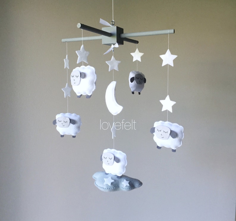 Baby Crib Mobile Sheep Mobile Lamb Mobile Etsy