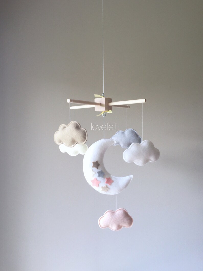 Baby Crib Mobile Baby mobile Neutral mobile moon mobile Etsy