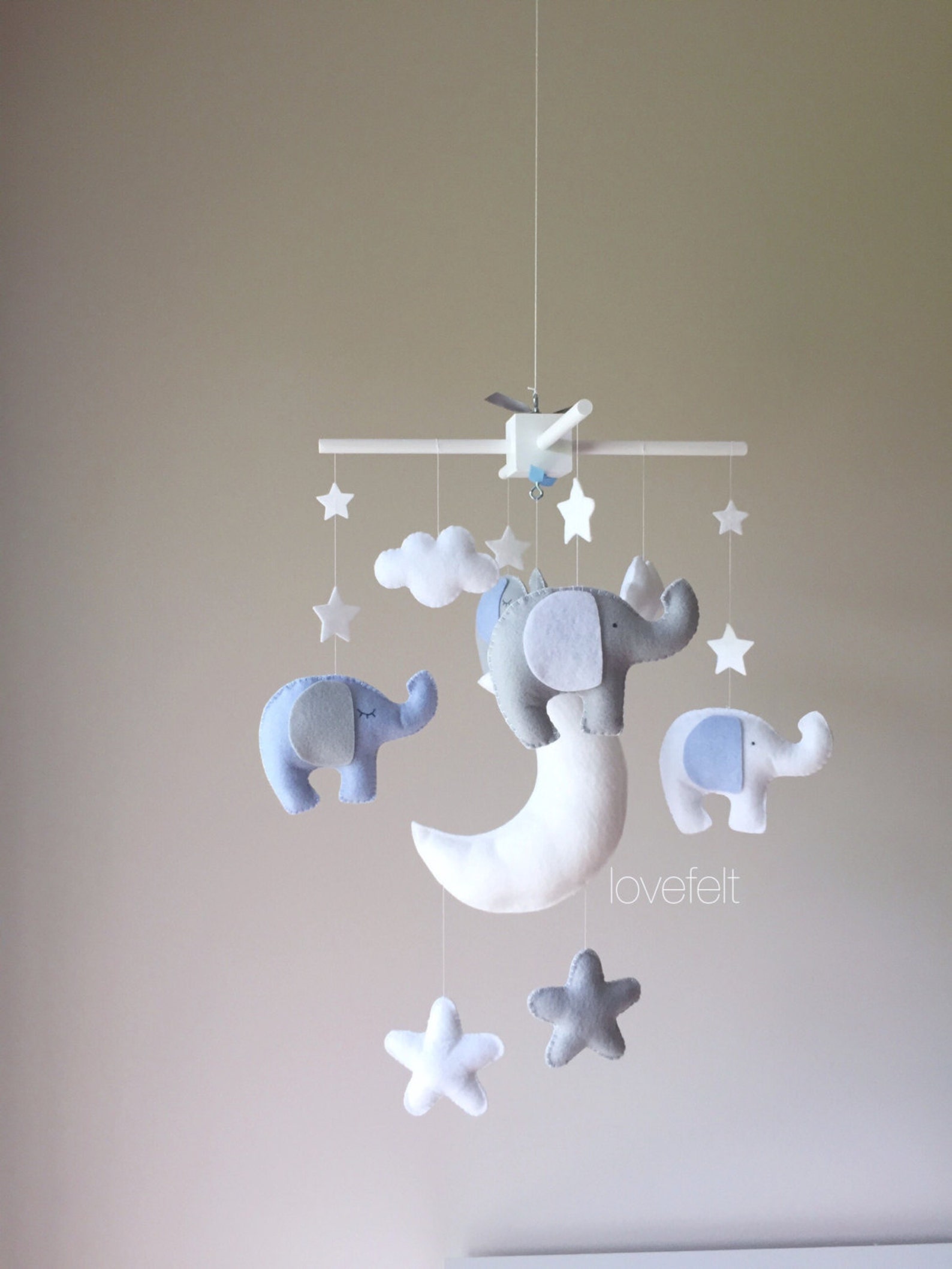 Baby Crib Mobile Baby Mobile Elephant Mobile Mobile Gray Etsy UK