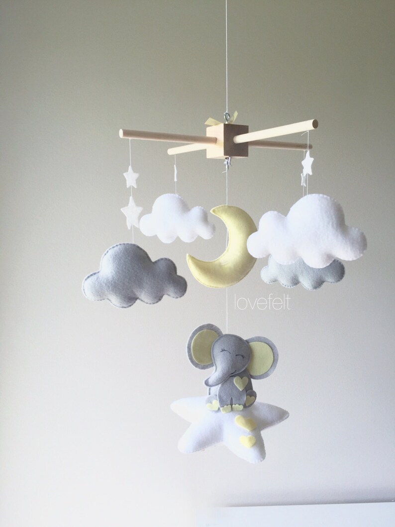 Elephant Baby Mobile Baby Mobile Elephant Elephant Mobile Etsy