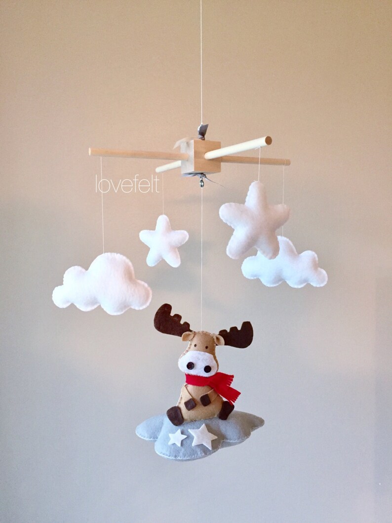 Baby Mobile Cloud Mobile Moose Mobile Mobile Moose Etsy