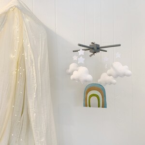 Rainbow Mobile- Baby Crib Mobile  - baby mobile rainbow - Neutral mobile - rainbow  mobile - clouds - gender neutral mobile