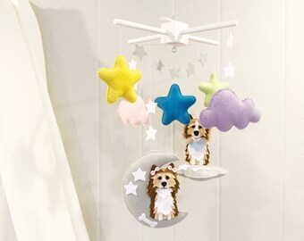 Baby crib mobile - Baby mobile - baby mobile girl - baby mobile boy - dog mobile - baby mobile dog - crib mobile - nursery mobile