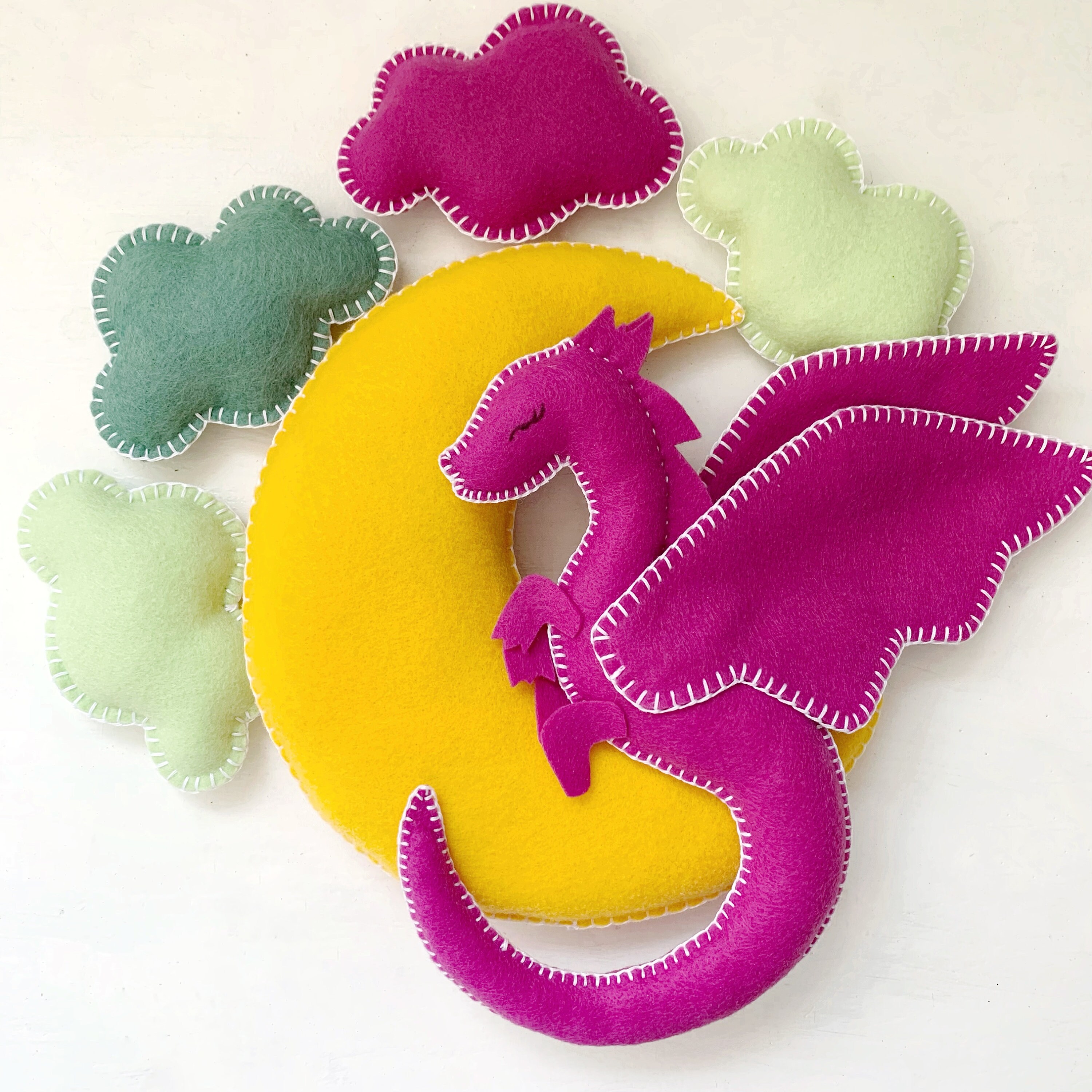Dragon baby mobile - baby mobile dragon - dragon nursery - fairytale nursery - baby decor dragon - pink and gray nursery - baby dragon