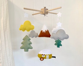 Baby mobile camping - Trees baby mobile - Baby mobile - mountain mobile - mountain nursery - woodland mobile - camper mobile - baby mobile