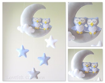 Baby mobile - Owl mobile - Crib Mobile Owl - Baby Mobile Stars