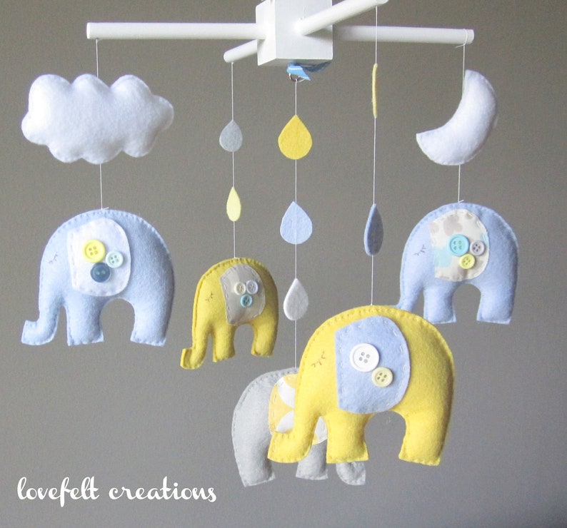 Baby mobile Baby crib Mobile Elephant Mobile Nursery Etsy