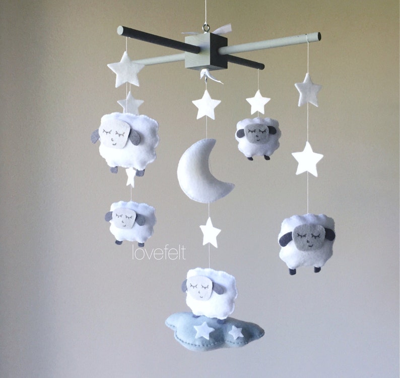 Baby Crib Mobile Sheep Mobile Lamb Mobile Etsy