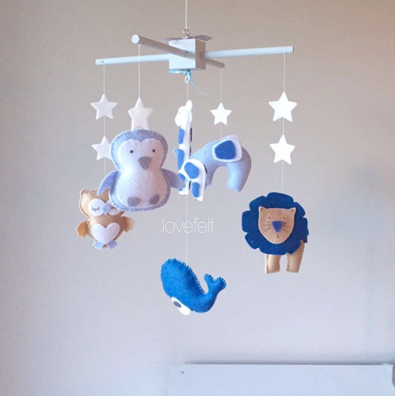 Baby mobile baby mobile boy boy nursery whale mobile elephant mobile animals Mobile forest Mobile zoo Mobile image 2