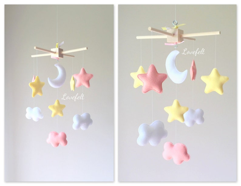 Baby Crib Mobile Baby Mobile Coral Yellow Mobile Custom Etsy