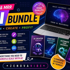 Pacote Mega de IA plrr e mrr chatgpt ebook cursos em vídeo kit de ferramentas de negócios de arte de IA download digital
