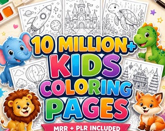 10.000.000+ Malseiten Bündel Plr Mrr | 100.000+ Malbücher Pdf Png svg Ai | Kinder & Erwachsene