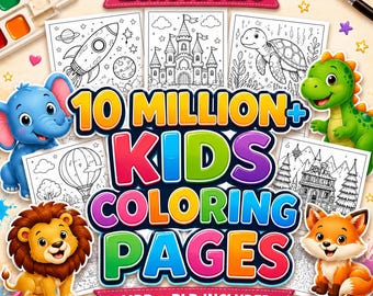 Pack de plus de 10 000 000 de pages à colorier (PLR/MRR) | Plus de 100 000 livres de coloriage (PDF, PNG, SVG, AI) | Enfants et adultes