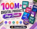 100,000,000+ PLR MRR Digital Products Mega Bundle | Resellable Courses, Canva Templates, Ebooks & Printables product logo