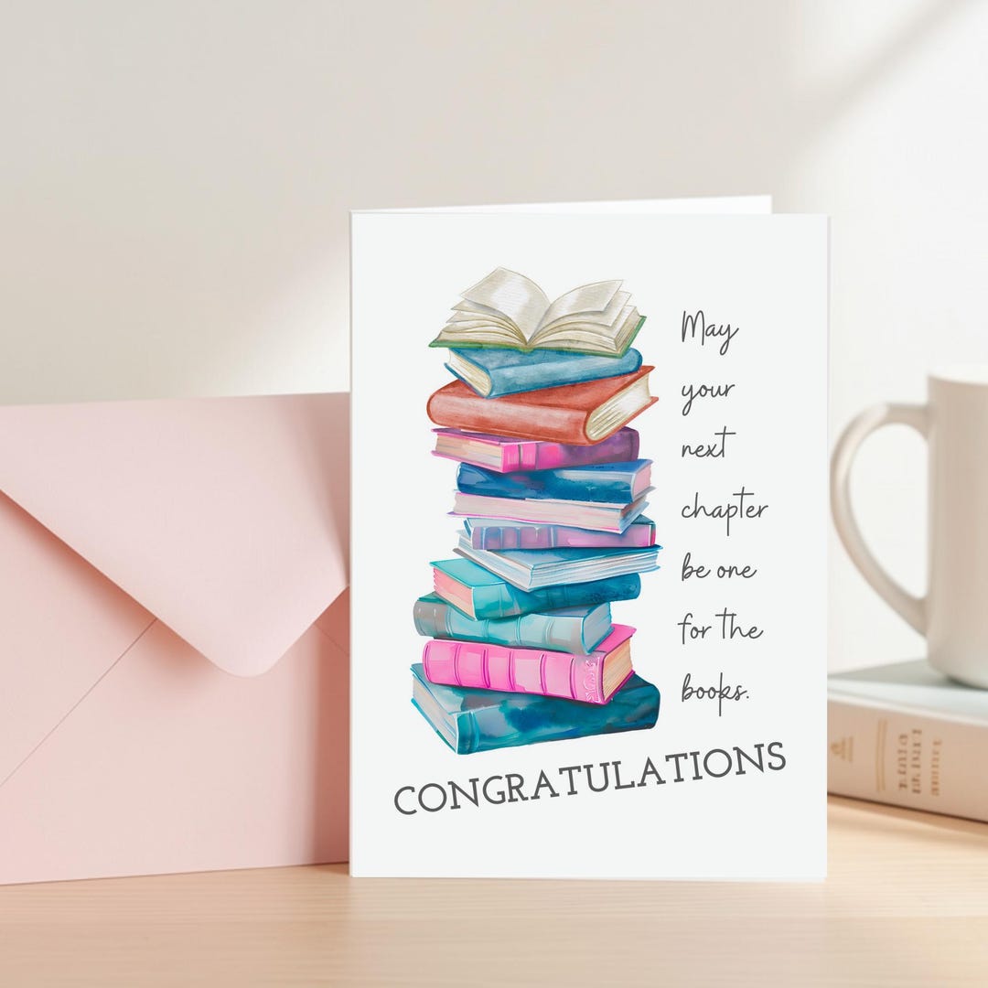 Congratulations Graduation Card Printable, Book Lover Congrats Card ...
