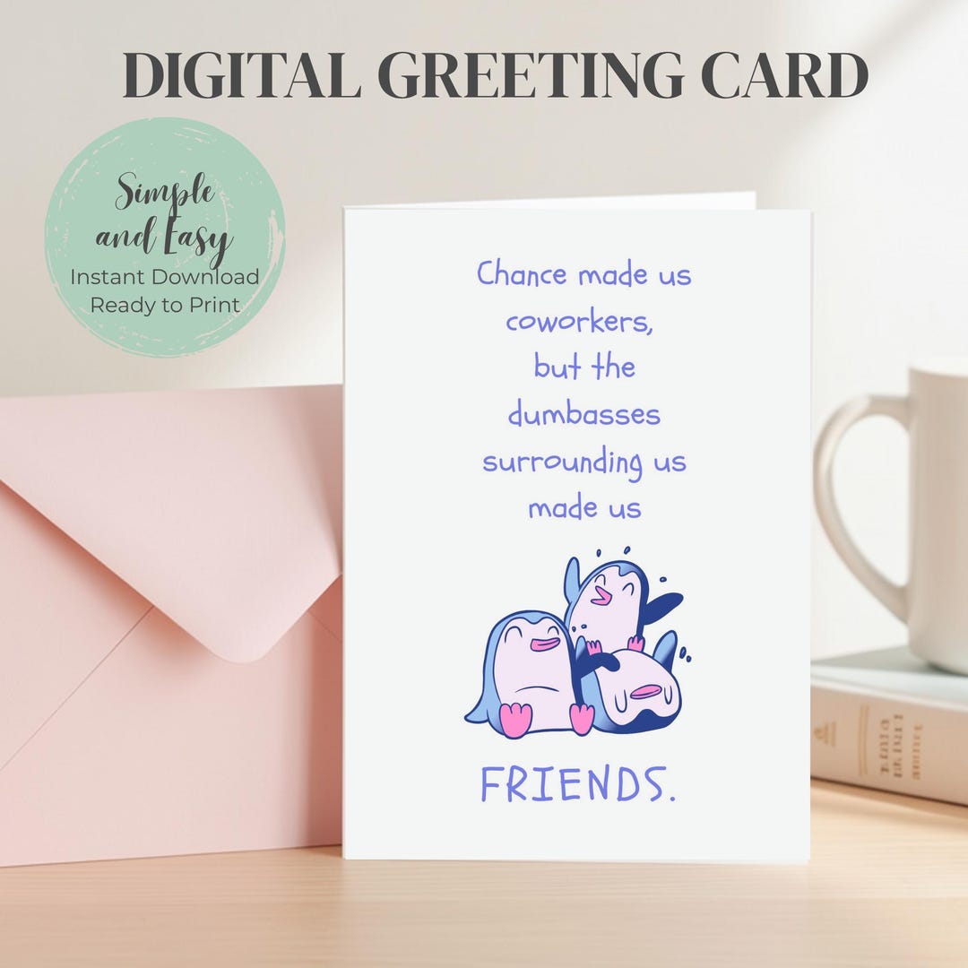 Small Cards Rude Co Worker Funny Coworker Card Printable, Work Friend Card, Office Humor Card ...