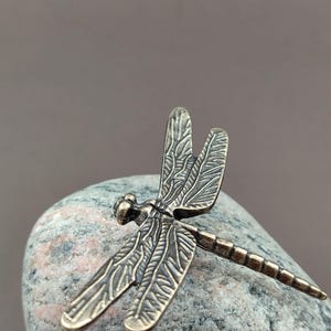 Messing libel, decoratief element, antieke bronzen uitstraling, natuurmotief, boho-decoratie