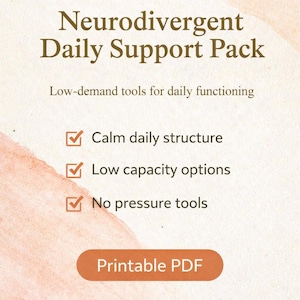 Neurodivergent Daily Support Pack Printable | ASD/ADHD Executive Function Workbook