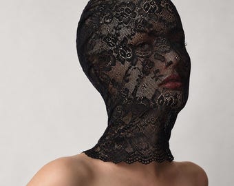 Spitze Maskerade Maske Vollgesichtshaube | Gothic Venezianische Party Maske | Kostüm Ball Accessoire für Frauen | Karneval Abschlussball Event Maske