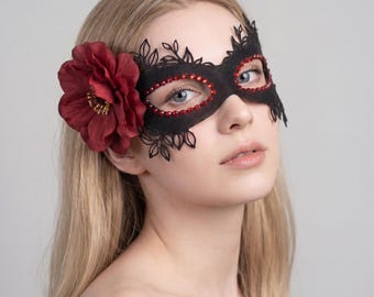 Lace Masquerade Maske - Floral Gothic Party Augenmaske, Halloween-Kostüm-Accessoire