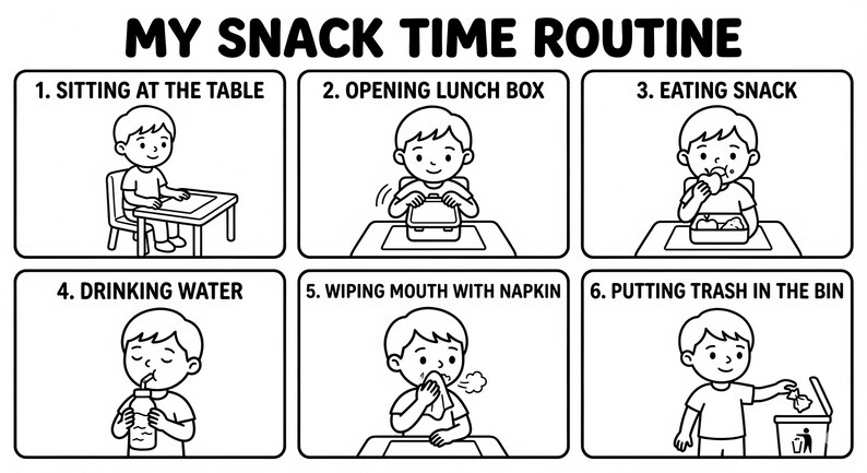 Visual Schedule Coloring Pages | Printable Routine PDF | Daily Routines ...