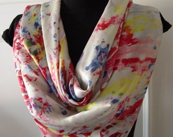 Upon request: Silk scarf  "Pollock's Dream" - from the "L'art sur l'écharpe" collection - wearable art