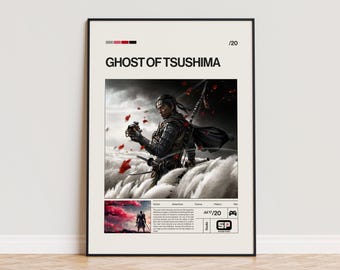 Ghost of Tsushima Poster, Video Game Poster, Minimalist Game Print, Gaming Room Poster, Gamer Gift, Gaming Print Poster, Gaming Wall Art
