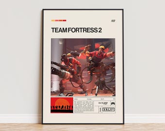 Team Fortress 2 Poster, Video Game Poster, Minimalist Game Print, Gaming Room Poster, Gamer Gift, Gaming Print Poster, Gaming Wall Art