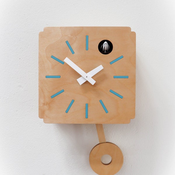 Blue Quadri - Modern Cuckoo Clock