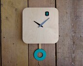 B83Box Uni Türkis-Kuckucksuhr mit Pendel