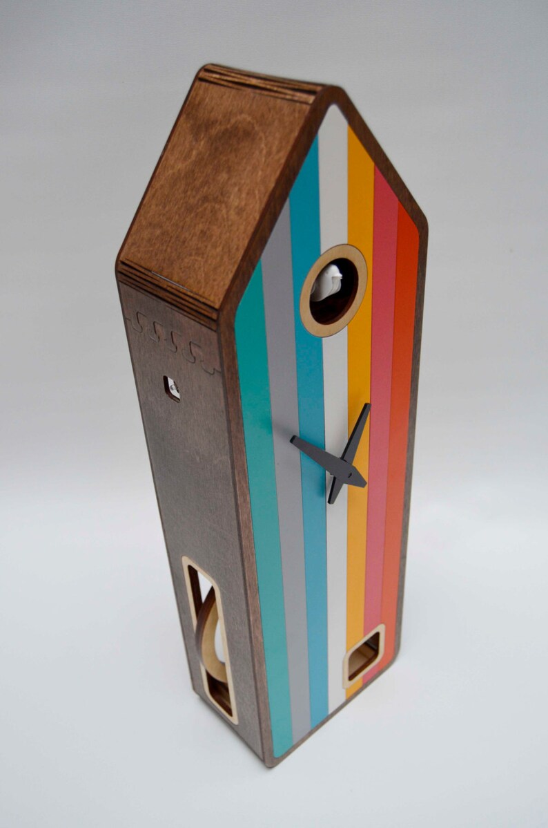 Colorhouse in Walnut Modern Cuckoo Clock Etsy